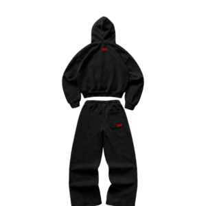 CULTUREMIZED CORE BLACK HOODIE & JOGGERS SET BACK VIEW (1)
